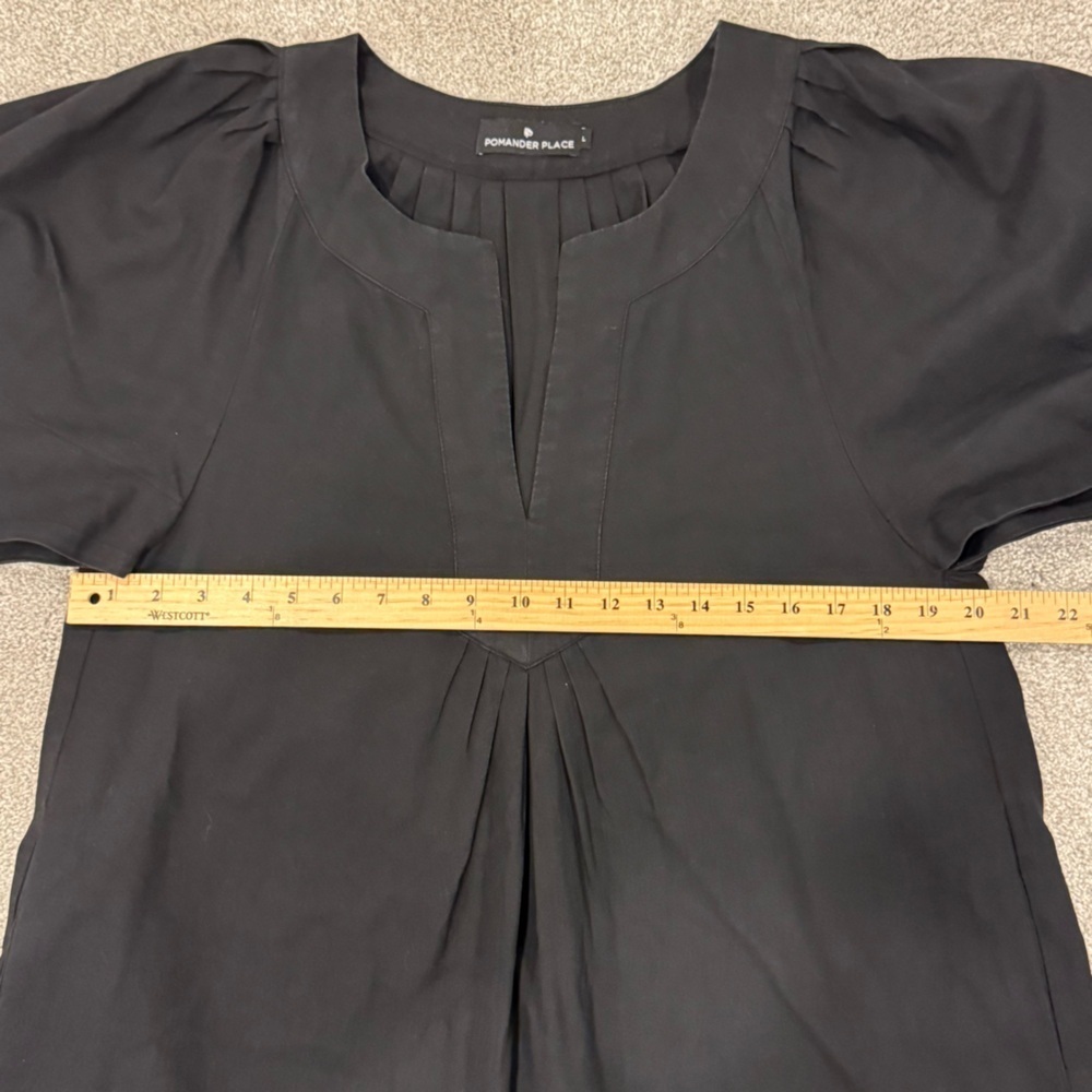 Tuckernuck Pompander Place Finley Flutter Sleeve Dress Black Size Large EUC - Picture 13 of 14